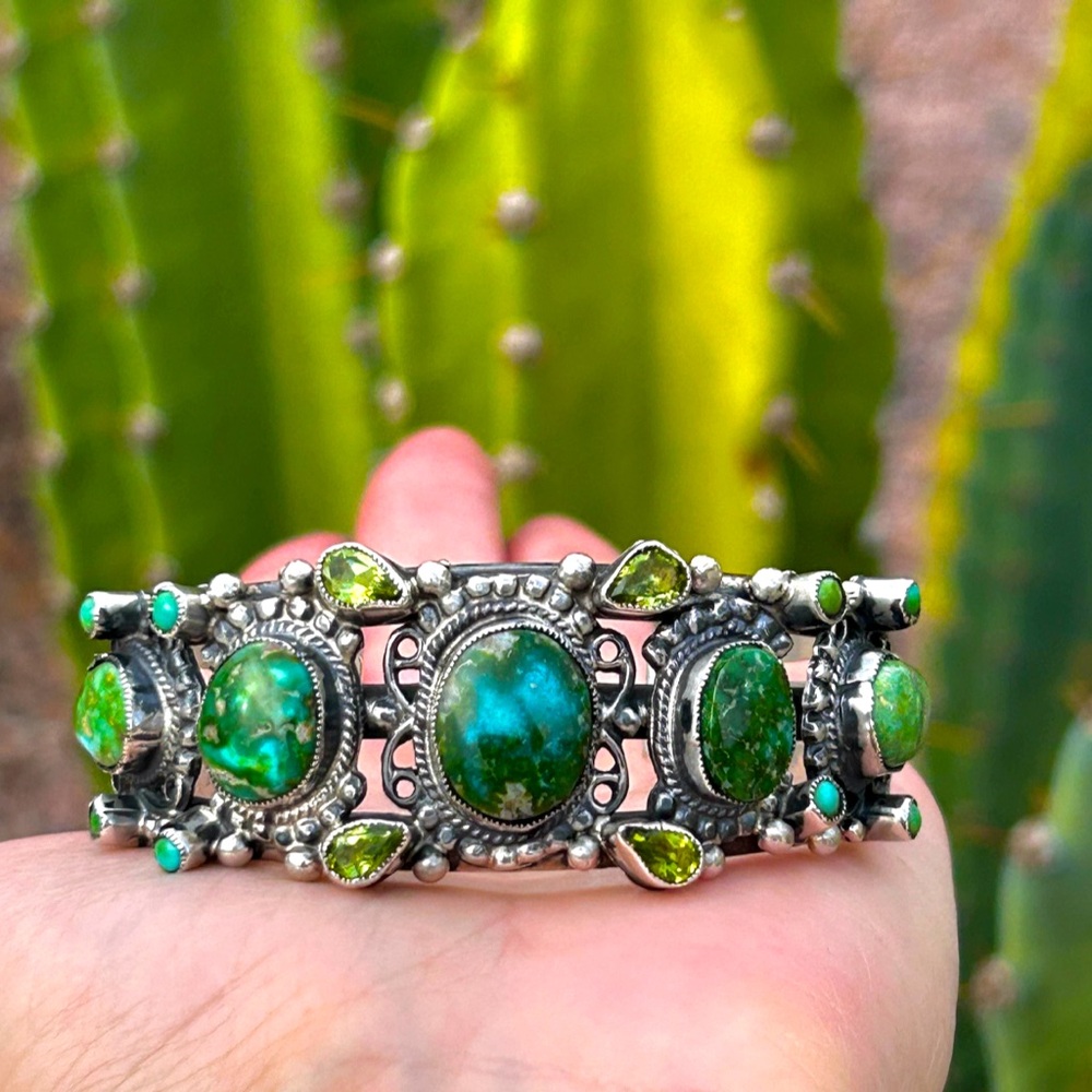 Leo Feeney Sonoran Gold Turquoise + Peridot Sterling silver women’s Bracelet